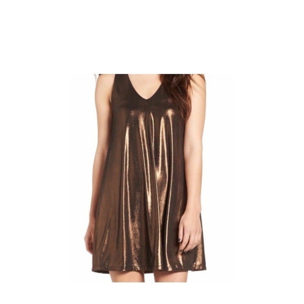 Everly Womens Mini Dress Metallic Racerback‎ Size Medium